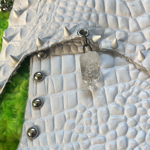 White leather purse with quartz - Picture 2 of 6